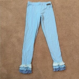 Matilda Jane just a believer Blue Ruffle Kids Leggings